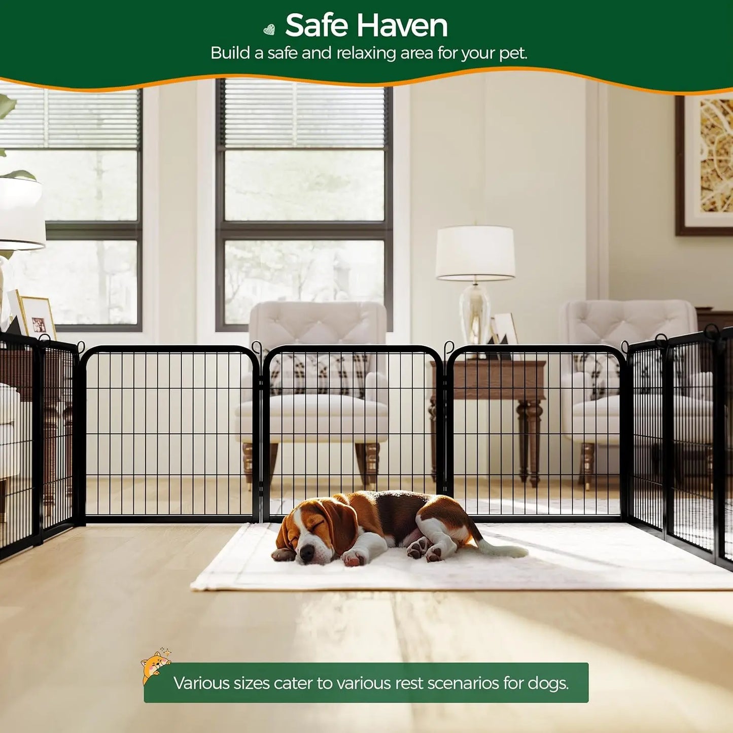 Dog Playpen Outdoor Metal Pet Fence Heavy Duty Durable Pen