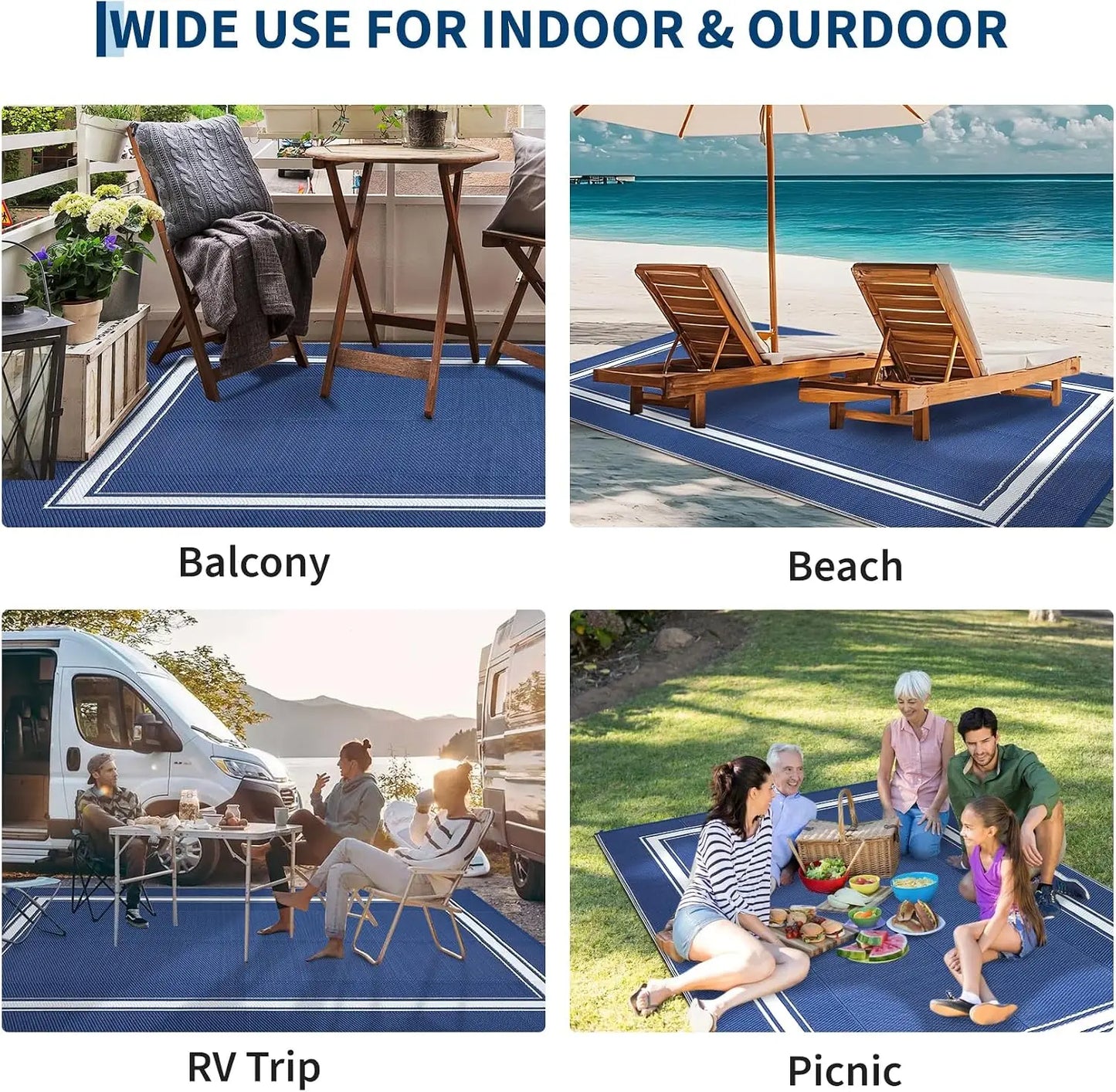 8x10/9X12FT Outdoor Rug Carpet Living Room Home Decoration Waterproof Soft Fluffy Home Mat Children's Room Baby Crawling Non-Slip Blanket