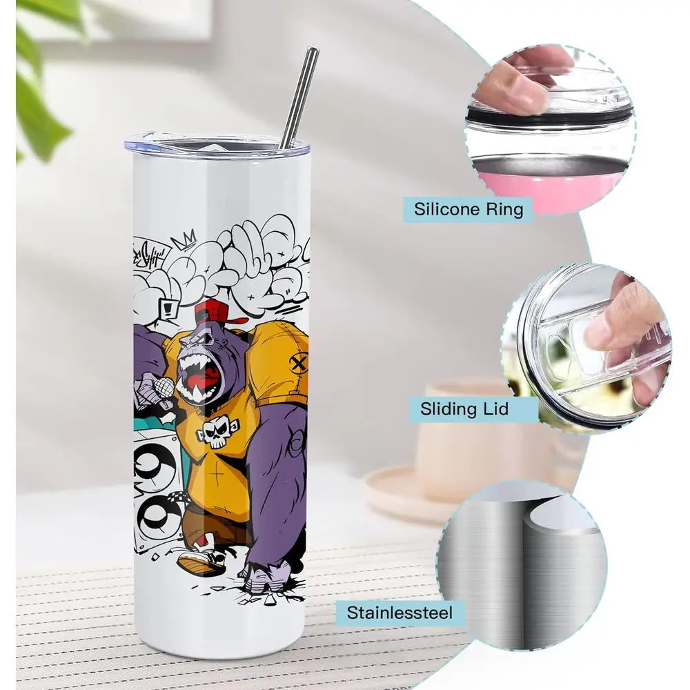 25 Pack Stainless Steel Sublimation Tumblers With Lids And Straws