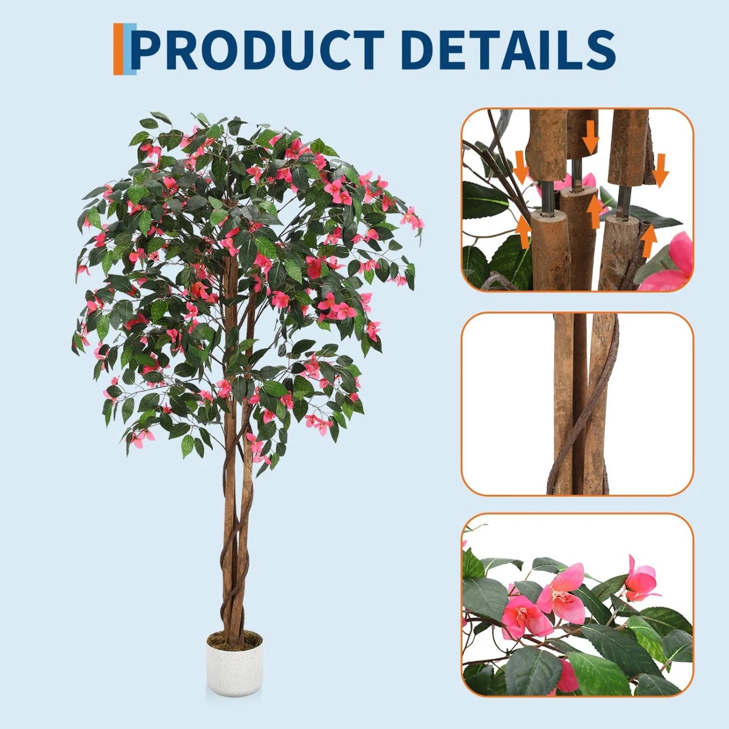 HiMISSCN Artificial Bougainvillea Tree in Pot
