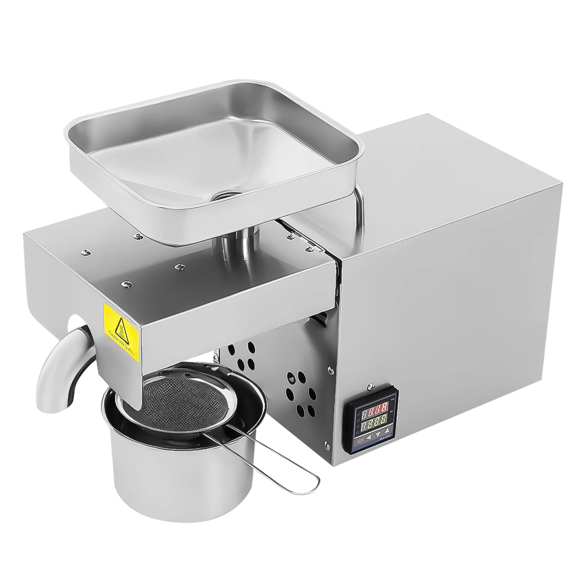 610W Electric Oil Press Machine 304 Stainless Steel Cold/Hot Press Brushless Motor Temp Control for Nuts Seeds Olive 110V/220V