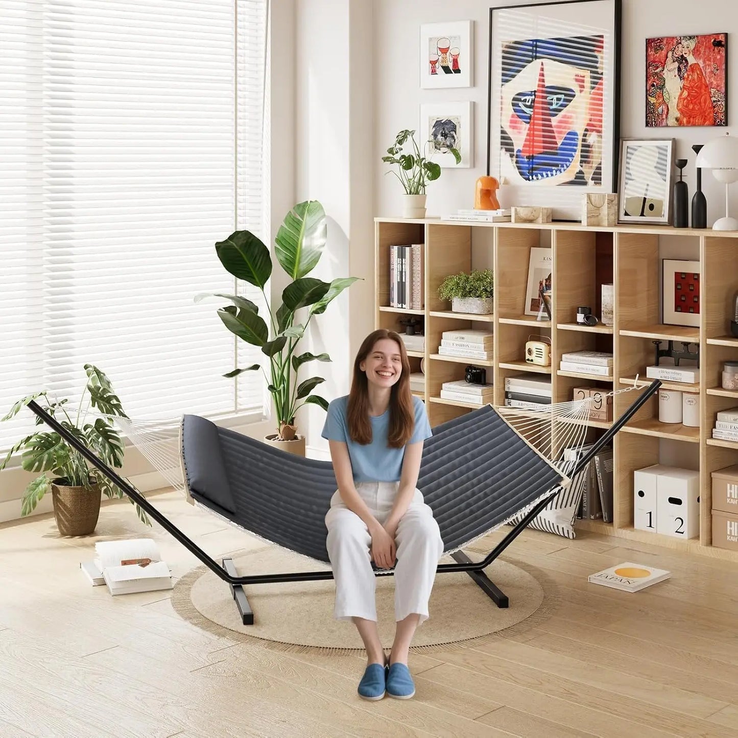 HiMISS Heavy Duty Double Hammock With Stand