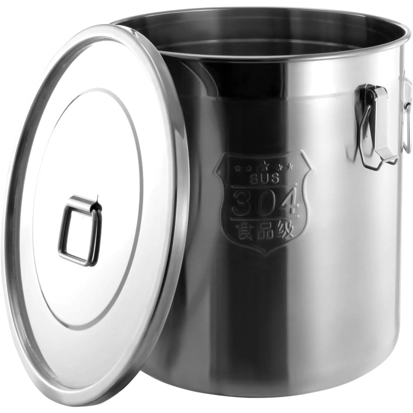 48L 304 Stainless Steel Rice Storage Container,Extra Large Food Grade Canister,40-90Lbs Sealed Rice Bucket with Airtight Lid and Locking Buckle,for Rice, Flour, Grain