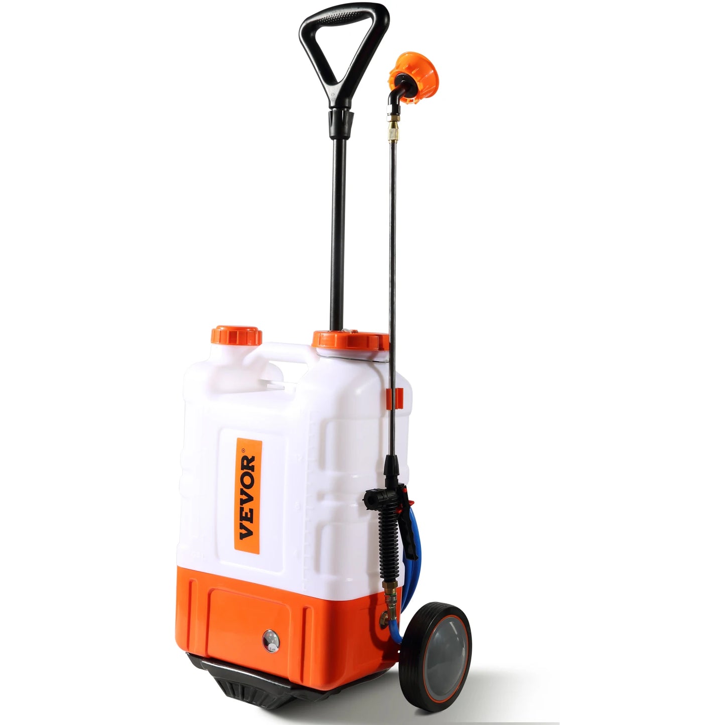 SucceBuy Battery Powered Backpack Sprayer Adjustable Pressure 4 Gallon Tank with 8/6Nozzles 2Wands for Weeding Spraying Cleaning