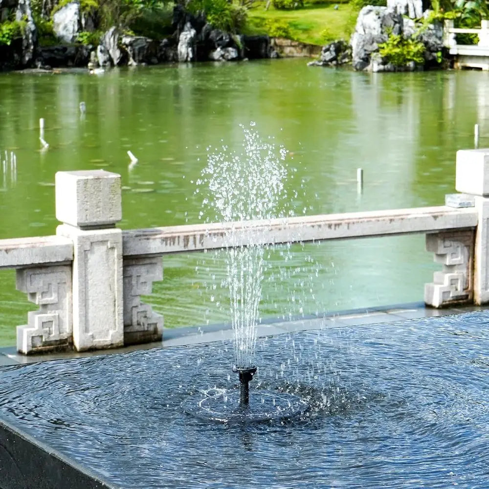 1.5W Floating Powered Water Fountain with 6 Nozzles and Mixer, for Outdoor Garden Pond Pool
