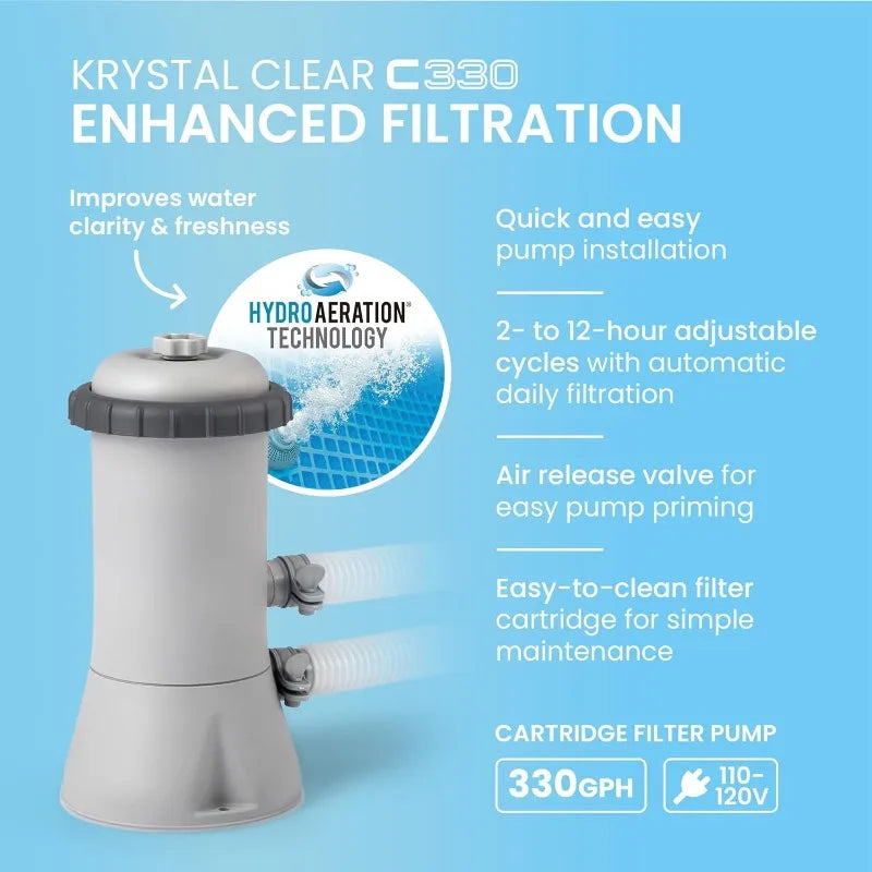 Intex Rectangular Frame Above Ground Pool With Krystal Clear Filter Pump