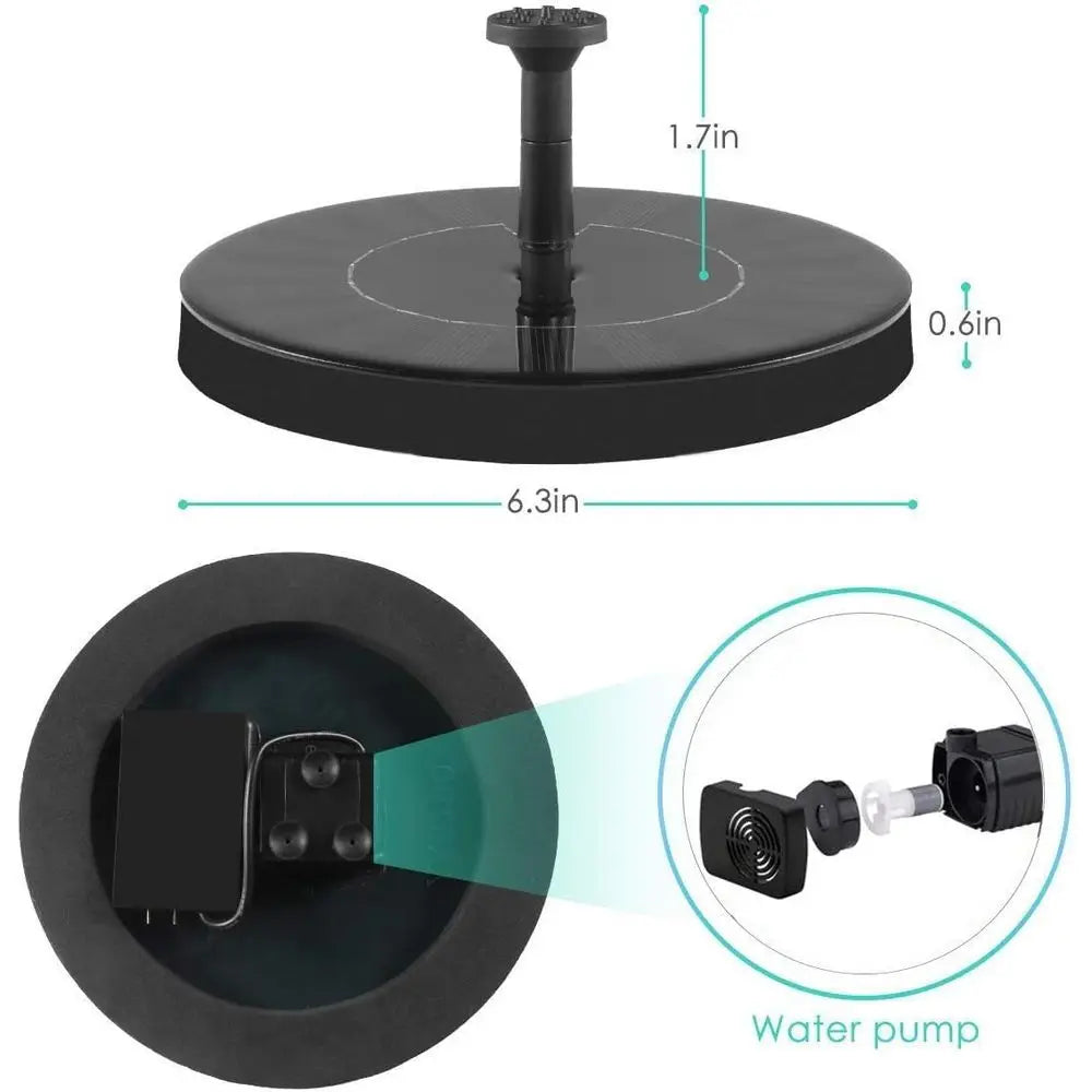 New Upgraded Mini R Powered Free Standing R Panel Kit Water Fountain or Garden, Pond, Pool, and Outdoor