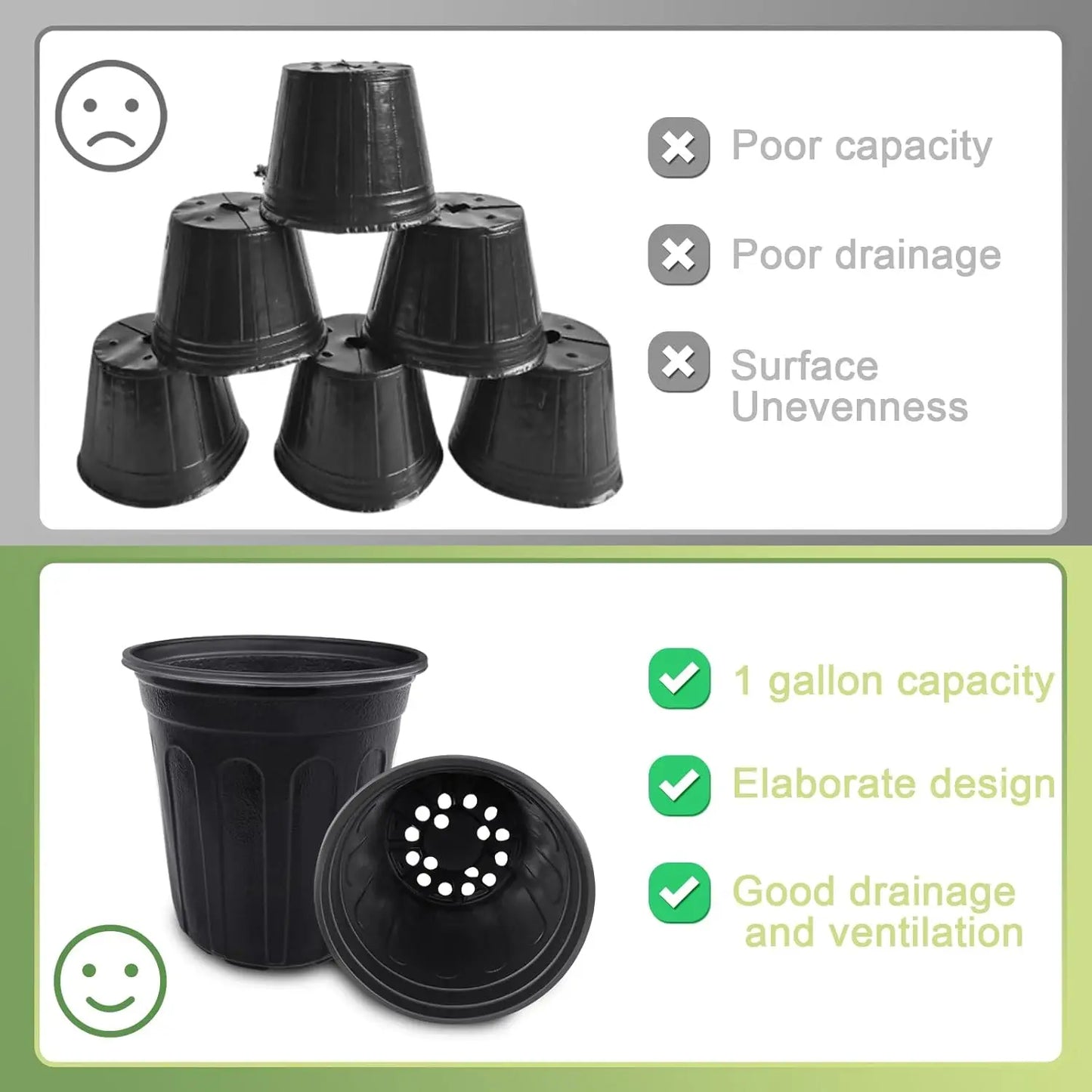 60 Pack Nursery Pots With Drainage For Seedlings And Houseplants