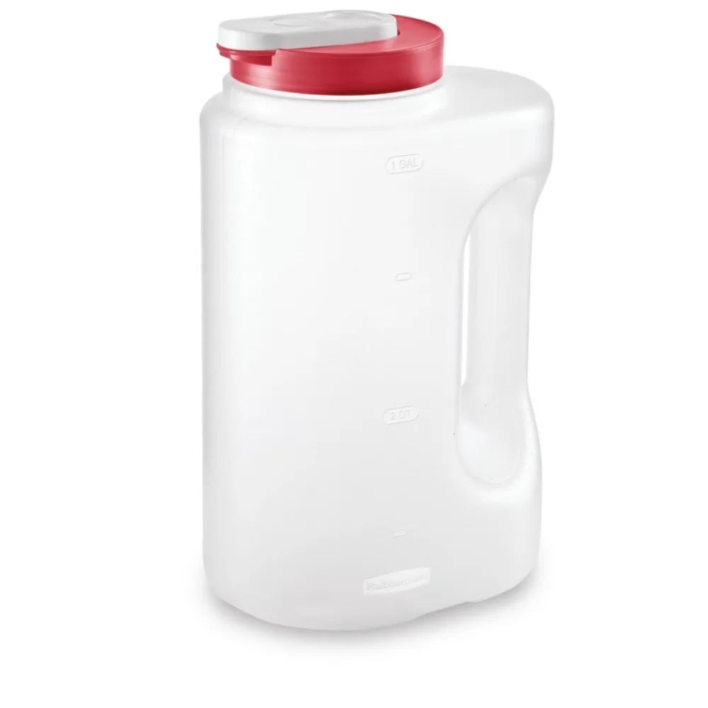 Leak-Proof Pitcher with Lid 1 Gallon 3.8L Clear Plastic Water Jug Storage Container for Kitchen Fridge Juice Iced Tea Beverage