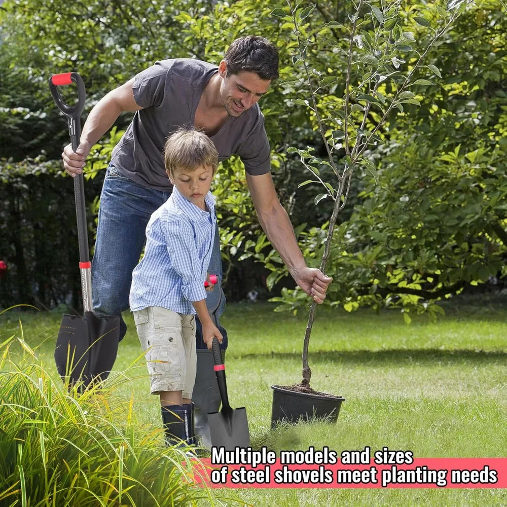 Steel Garden Shovel Set With D Grip Handles For Digging And Planting