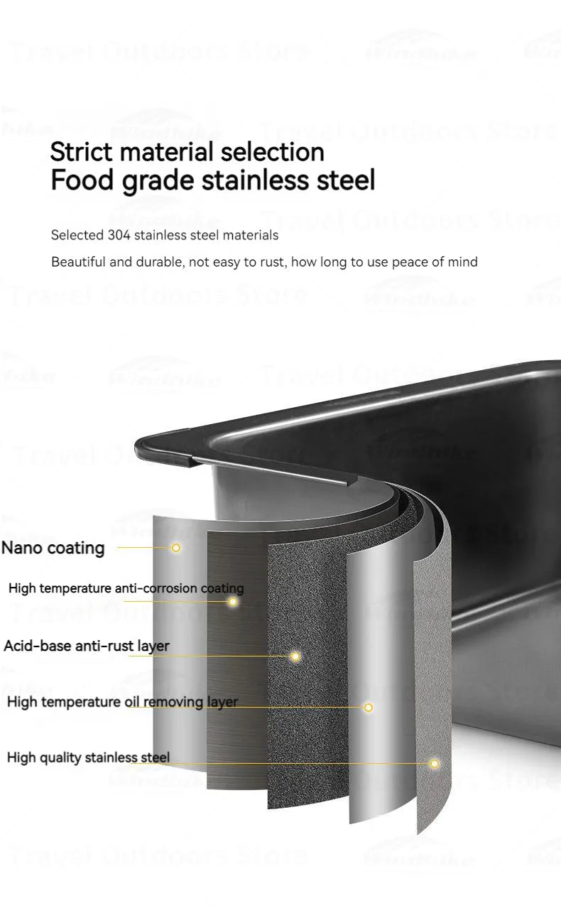 Naturehike Stainless Steel Basin Outdoor Camping Washbasin