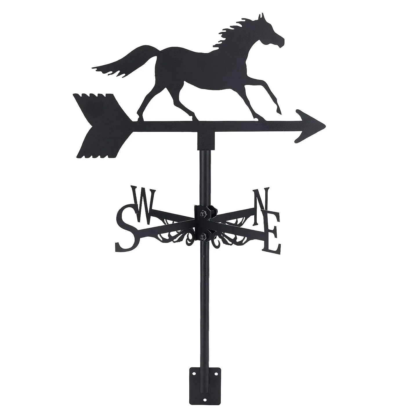 Crow Weathervane Raven Weather Vane for Yard Animal Metal Wind Vanes Roof Mount for Outside Garden Black Weathervanes