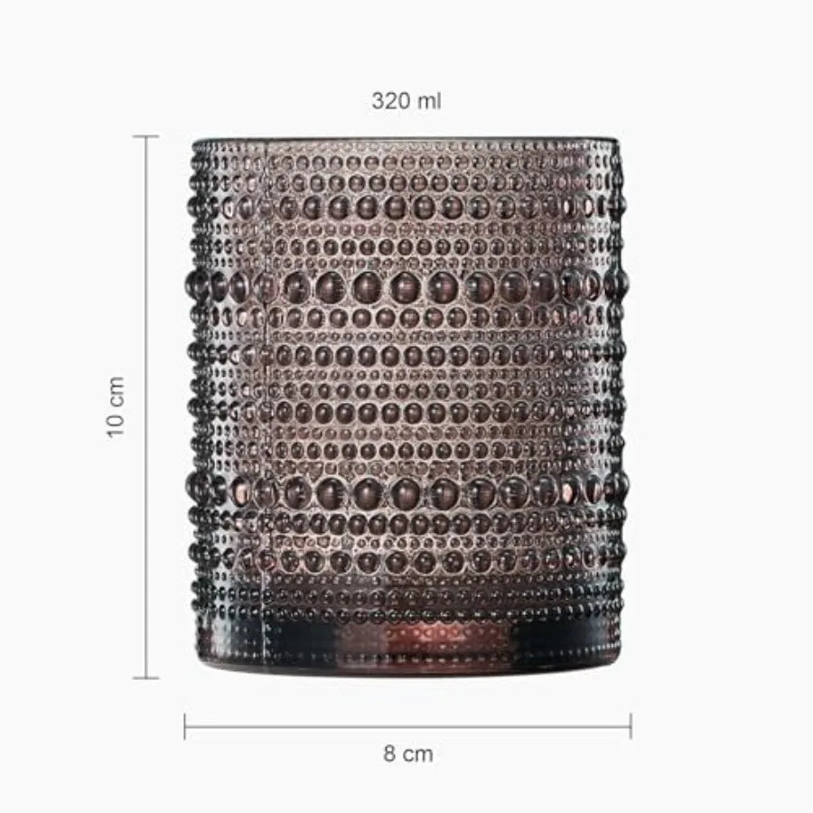 Hobnail Beaded Highball Glasses Vintage Embossed Whiskey Tumblers