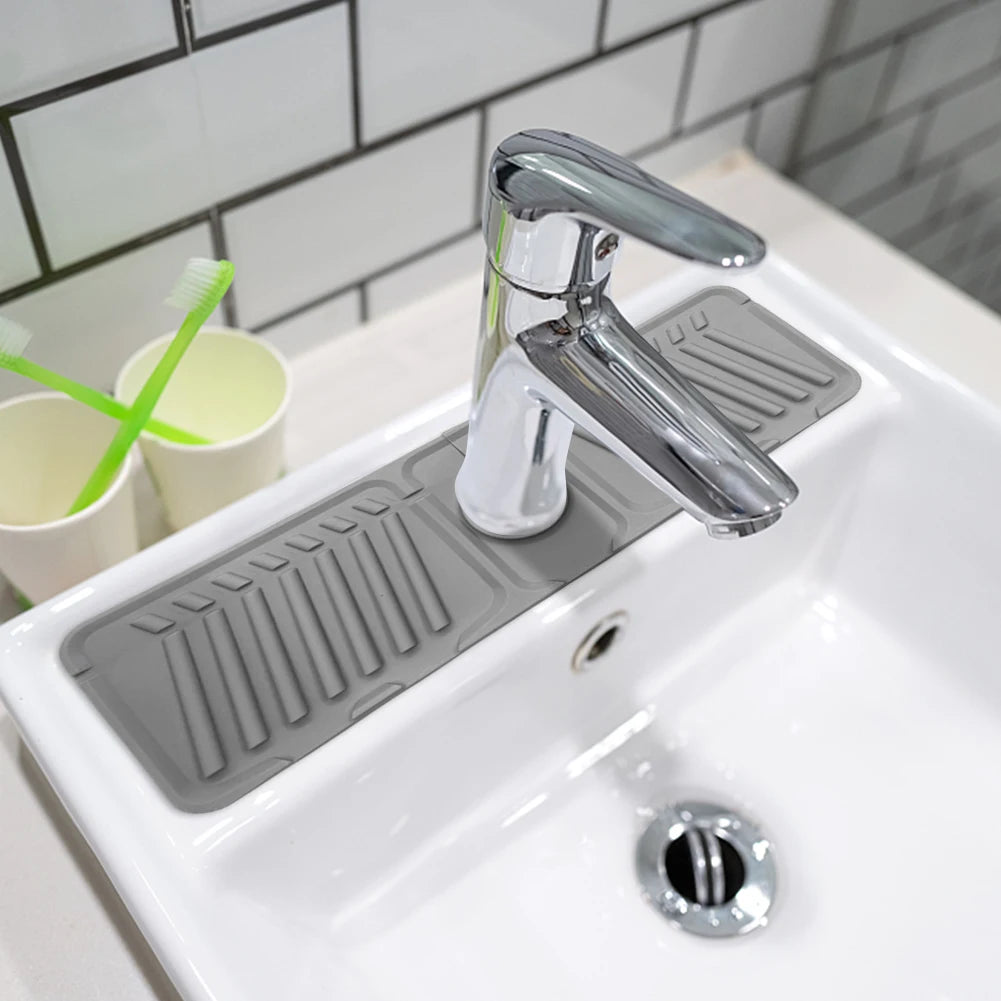 Silicone Faucet Mat Multifunction Kitchen Countertop Draining Board Drying Pad Non-slip Sink Splash Pad Kitchen Accessories