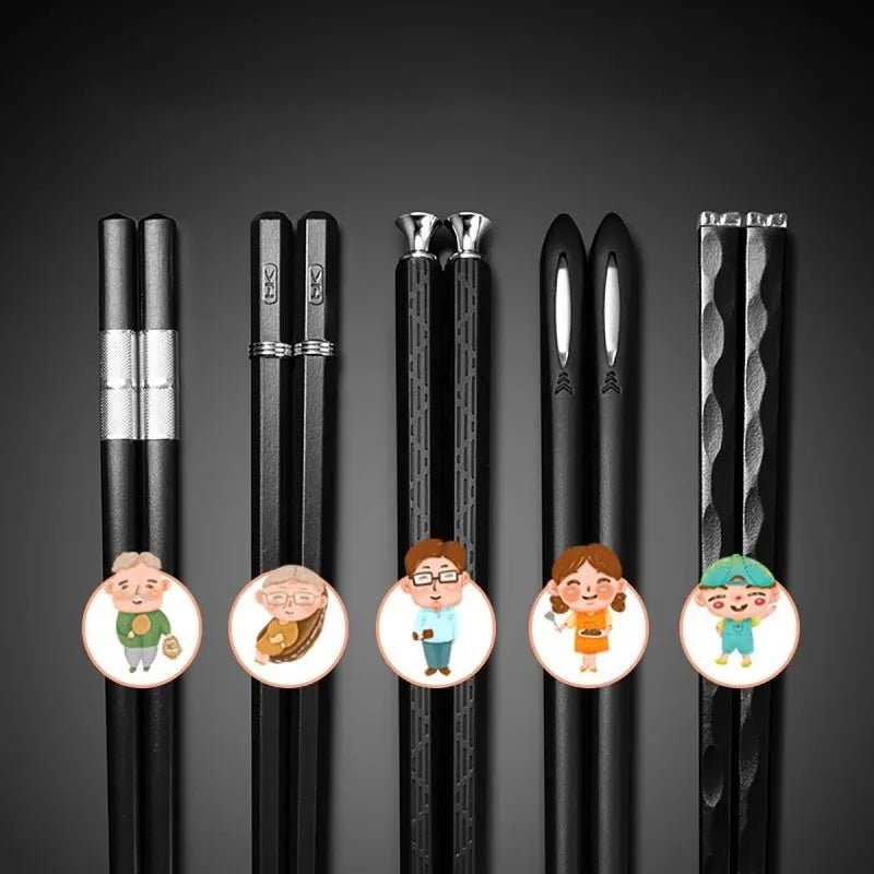 Flexible Alloy Chopsticks, Non-Slip And Hygienic, 5 Pairs