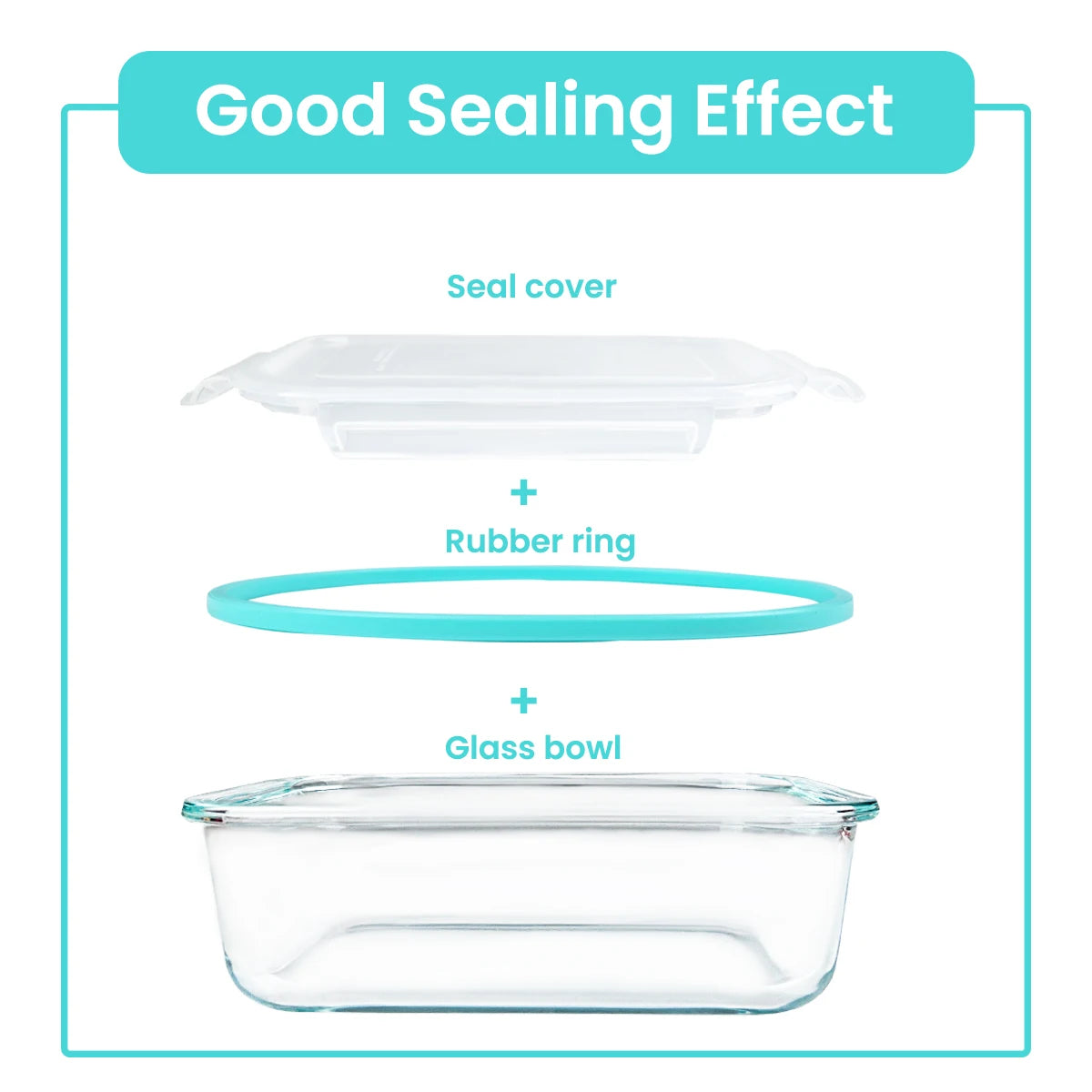 Glass Food Storage Containers 8 Pieces Leakproof Airtight Microwave Safe