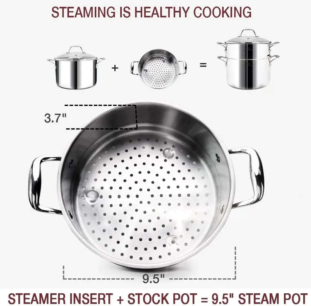 Whole-Clad 3-Ply Nickel Free Stainless Steel Cookware Set Induction Compatible