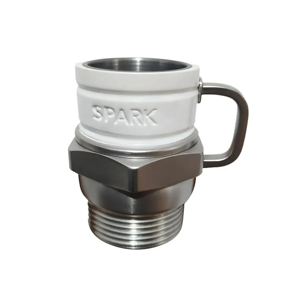 Spark Plug Shaped Coffee Cup Ceramic And Steel Rust Resistant