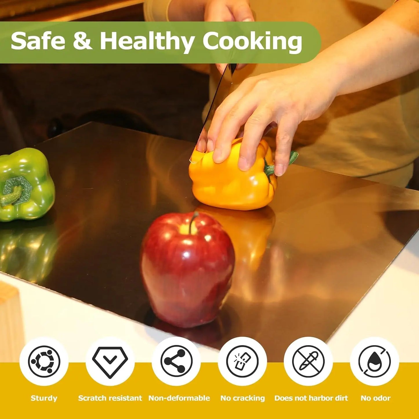 Large Stainless Steel Cutting Board with Lip for Kitchen over Sink Meat Chopping Board Metal Countertop Board