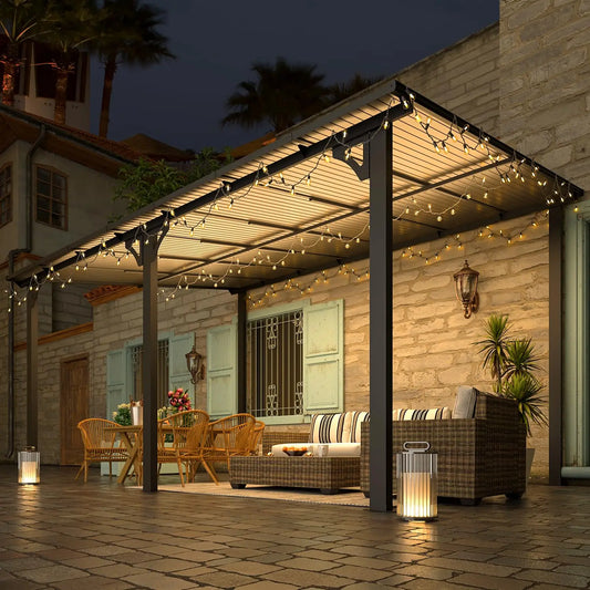 Heavy Duty Aluminum Gazebo Pergola With Hard Top Roof