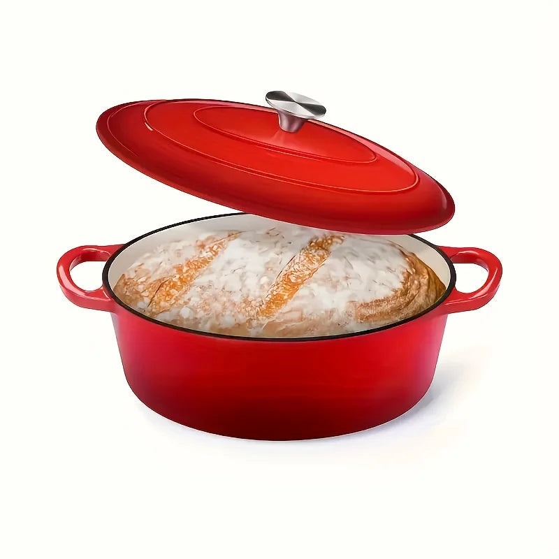 Enameled Cast Iron Dutch Oven With Lid For Bread Baking