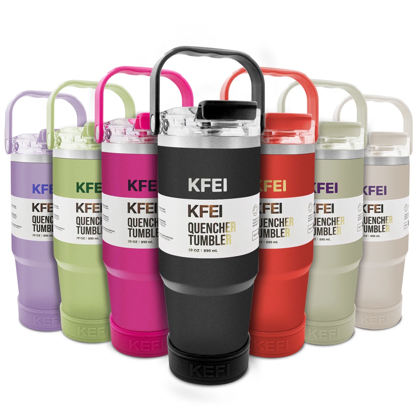 Insulated 30Oz Stainless Steel Tumbler With Lid And Straw
