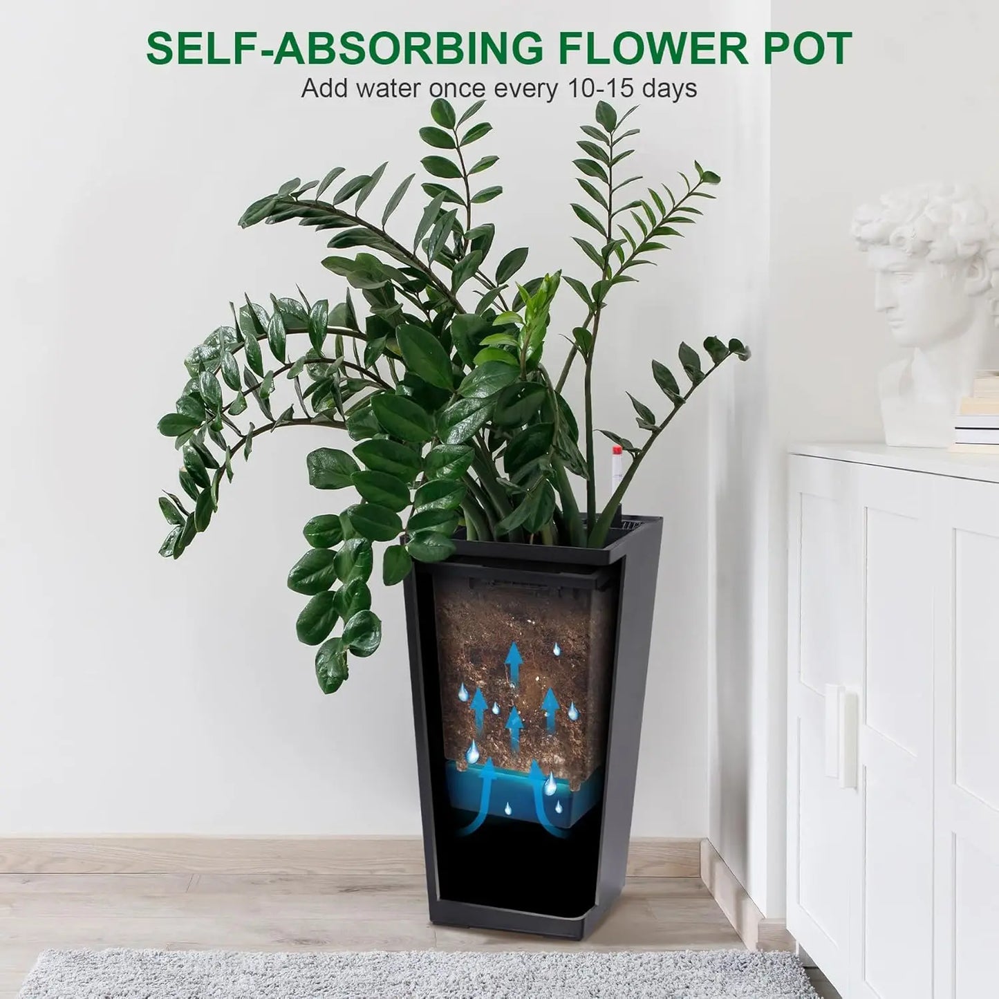 HobbyLane Indoor Outdoor Tall Planter With Shelf Insert