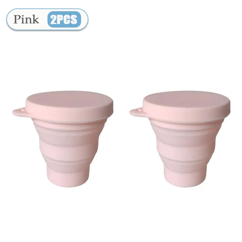 Silicone Folding Telescopic Cup With Lid For Tea And Coffee