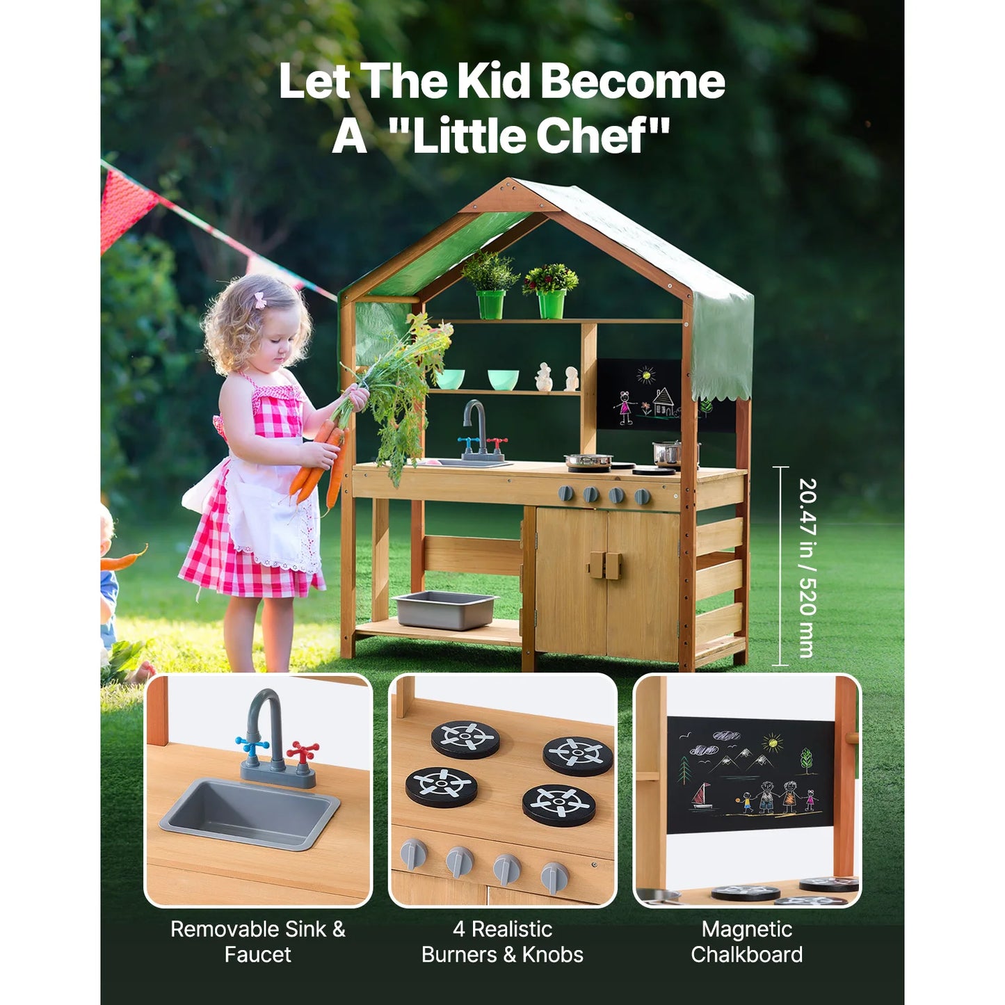 Mud Kitchen Play Set For Kids With Stoves And Faucet
