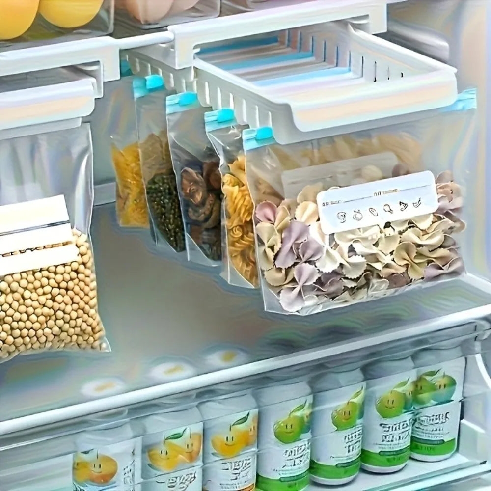 Reusable Food Storage Bags Stand Up, 60 Pack Leakproof Freezer Bags,  Gallon Bags, Reusable Plastic Snack Bags, Lunch Sandwich Bags for Home & Travel
