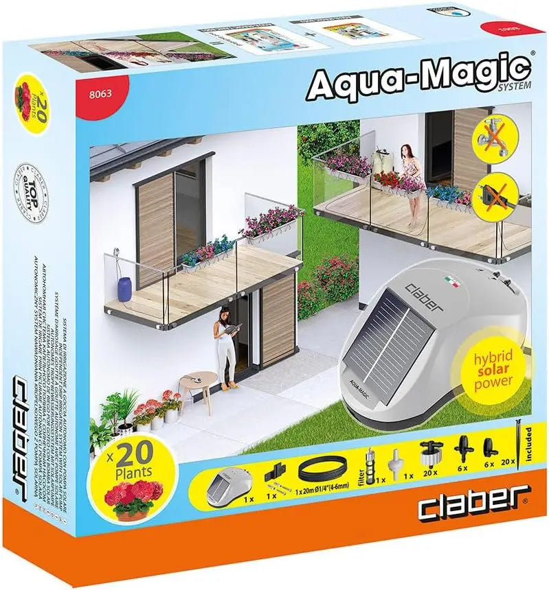 Aqua Magic Solar Drip Irrigation System Automatic Watering For 20 Outdoor Plants
