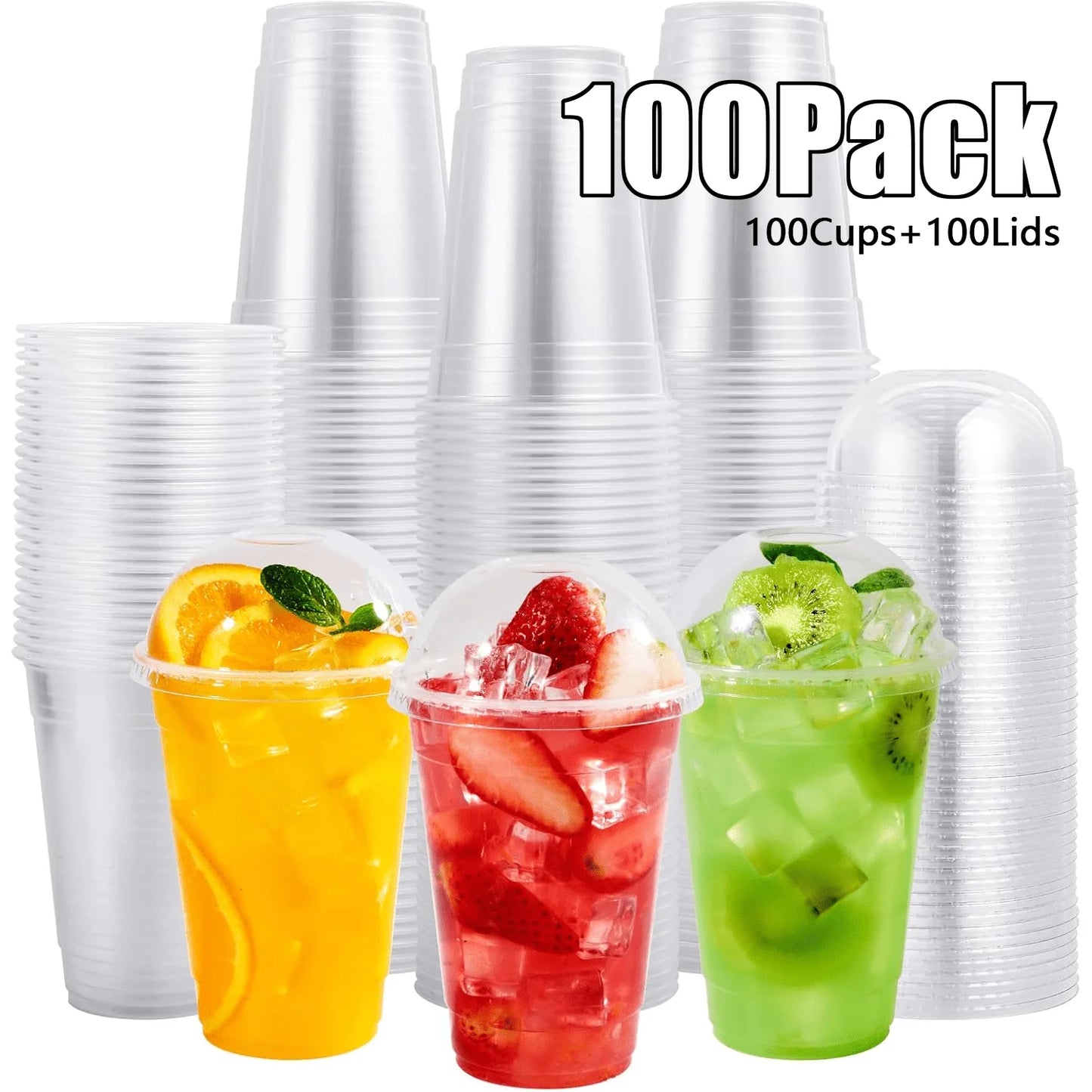 Plastic Disposable Togo Cups With Dome Lids BPA Free