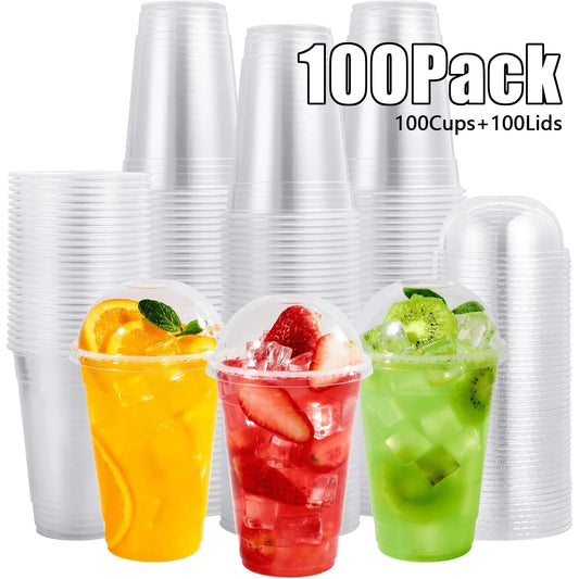 Plastic Disposable Togo Cups With Dome Lids BPA Free