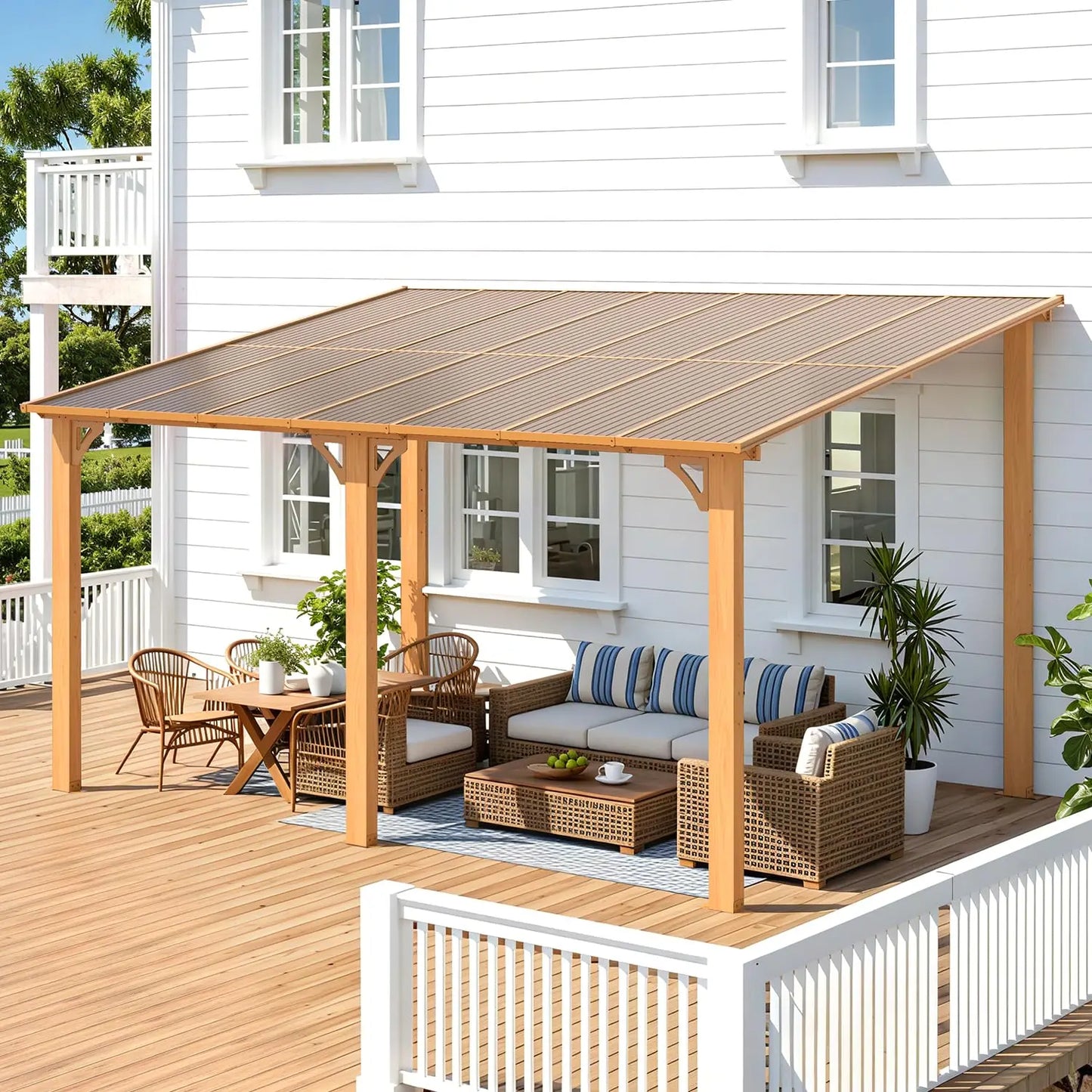 Heavy Duty Aluminum Gazebo Pergola With Hard Top Roof