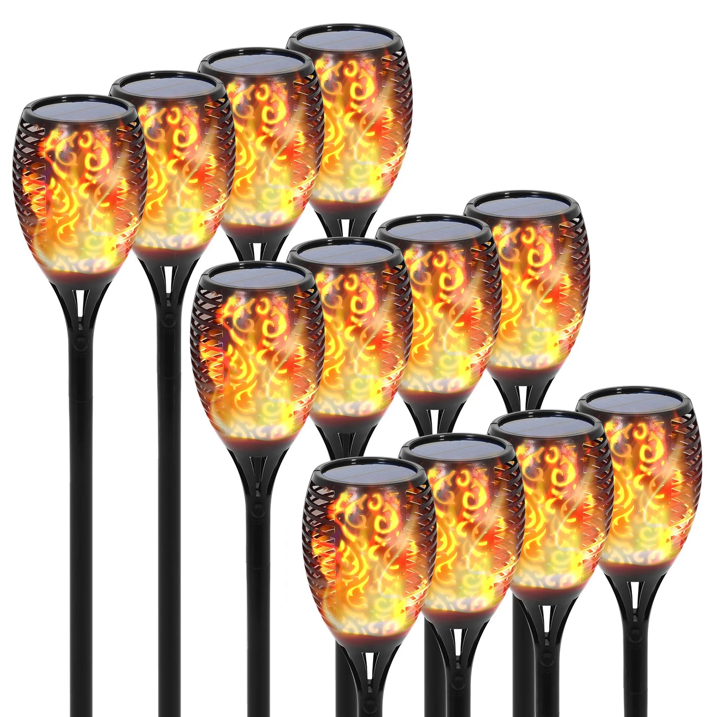 Solar Torch Lights Outdoor Waterproof Pathway Landscape Lighting Set