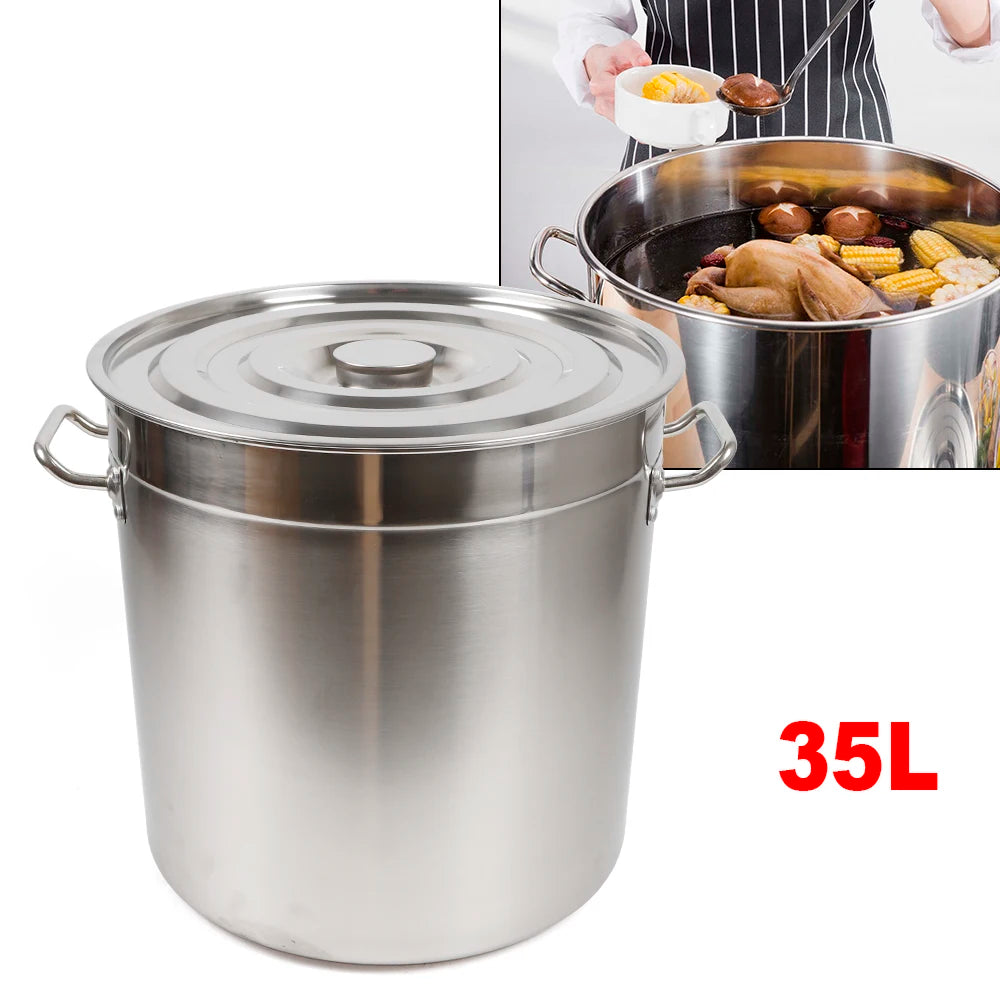 Multipurpose Stainless Steel Soup Stock Pot With Lid