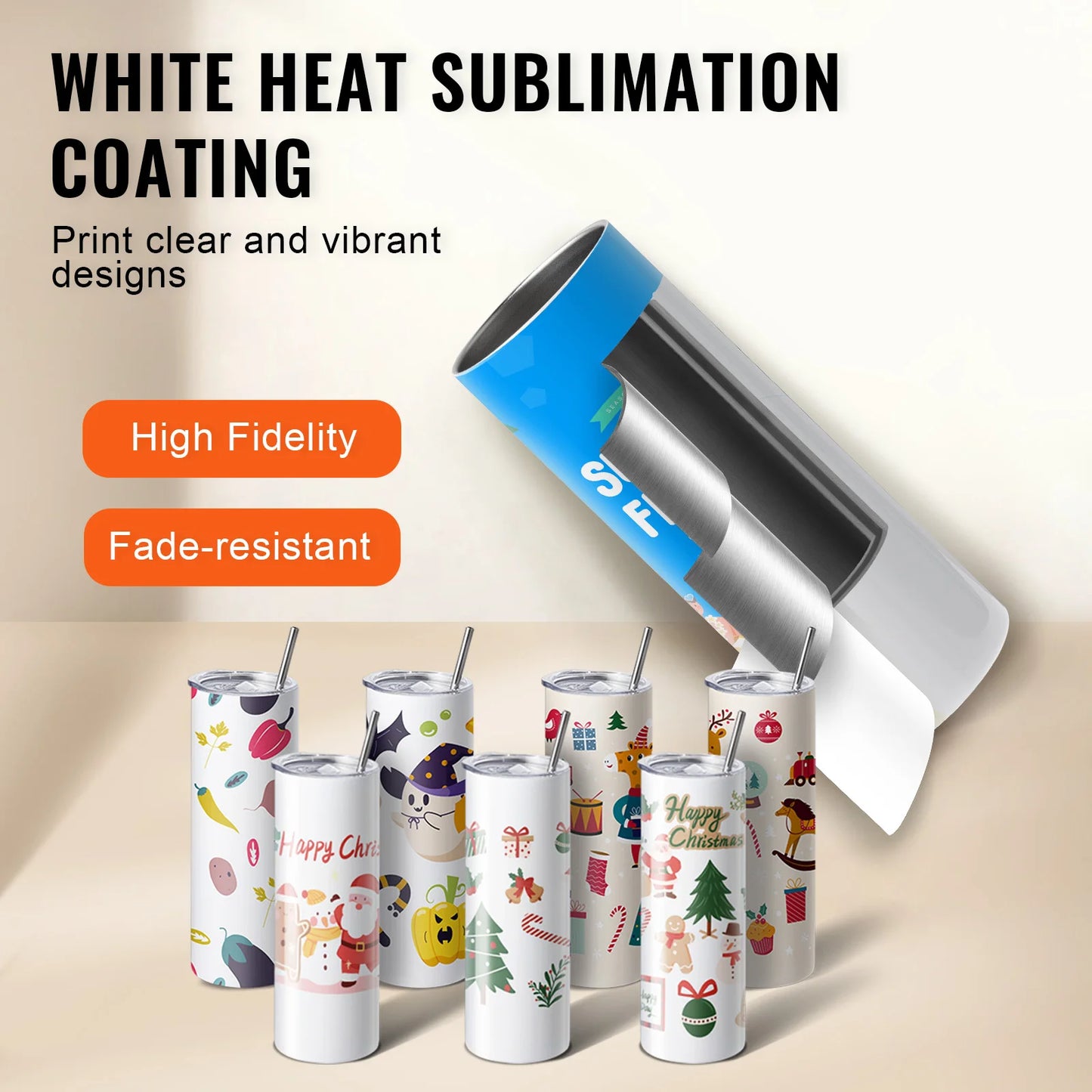 SucceBuy Sublimation Tumblers Stainless Steel Set For Heat Transfer