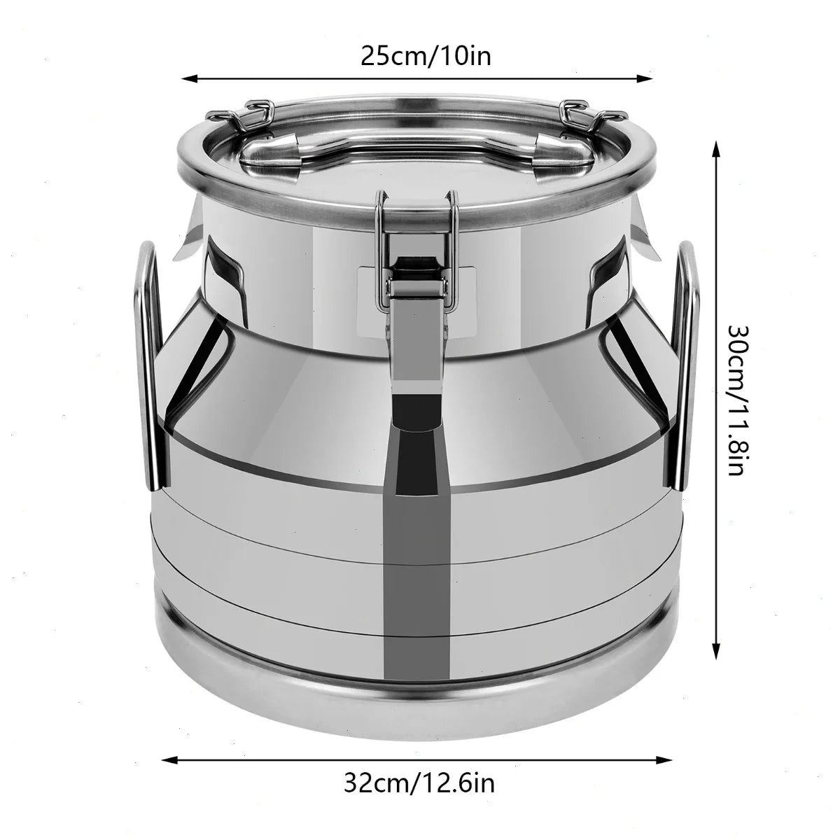 12L Milk Can with Airtight Silicone Seal, Stainless Steel Construction, Dent-Resistant, Easy to Clean, Ideal for Brewing and Res