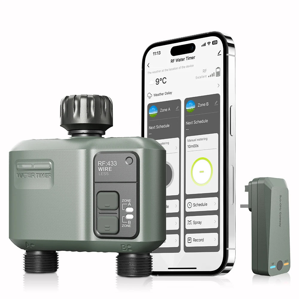 ESHICO Wireless Water Timer HCT-636 2-Zone Irrigation System