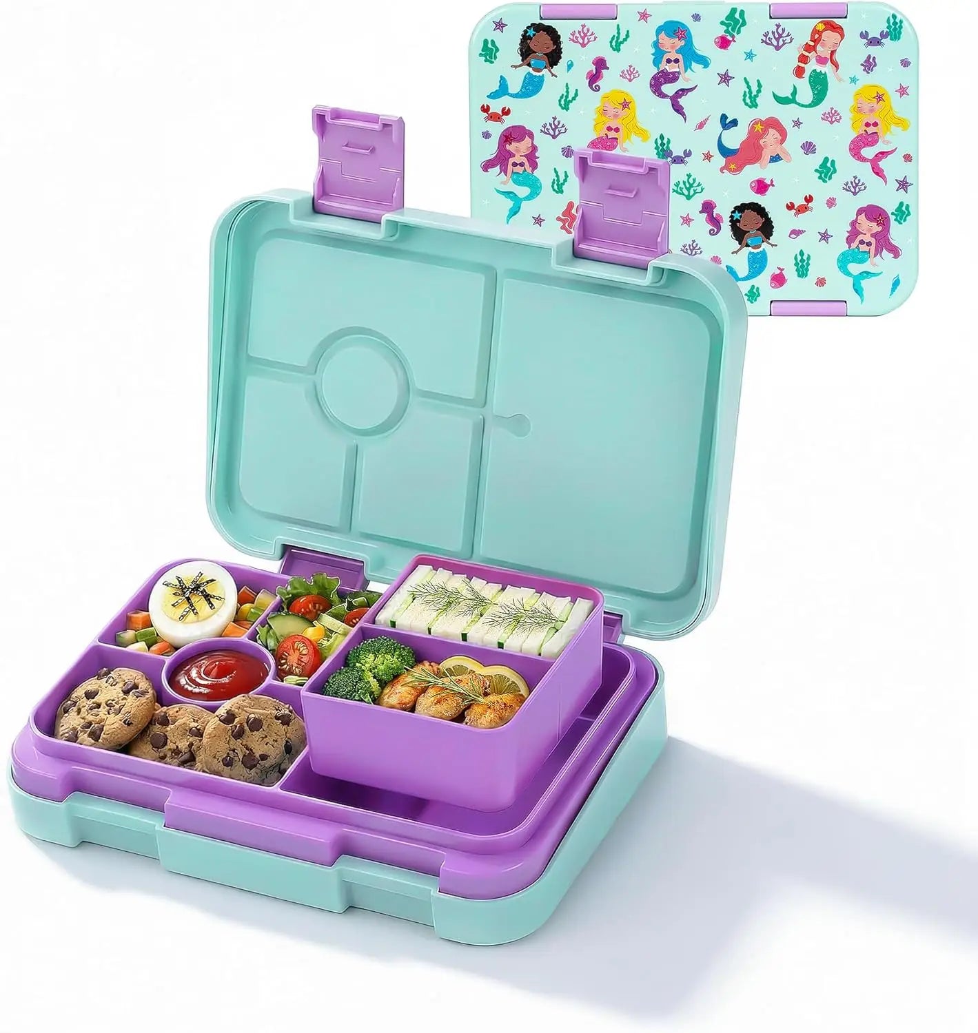 6-Compartment Bento Lunch Box for Kids, BPA Free, Dishwasher Safe, Ideal Portion Sizes, Ages 3+
