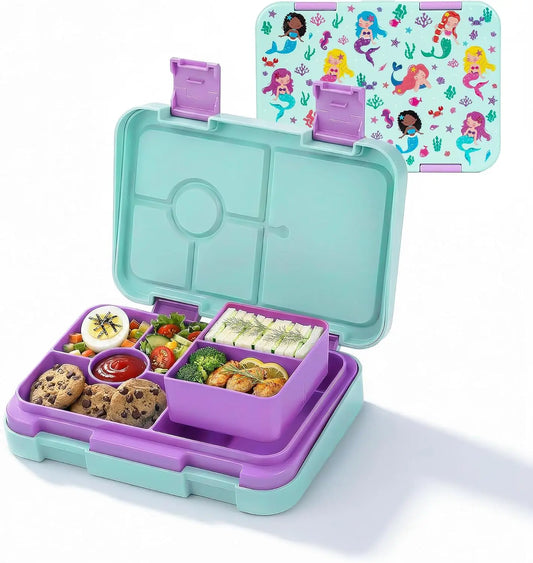 6-Compartment Bento Lunch Box for Kids, BPA Free, Dishwasher Safe, Ideal Portion Sizes, Ages 3+