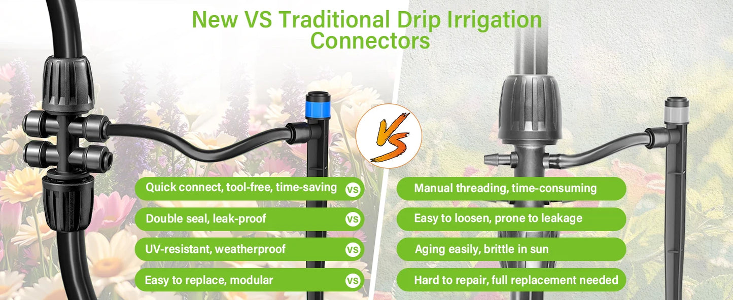 Drip Irrigation Kit for Garden Plants With Hose And Emitters