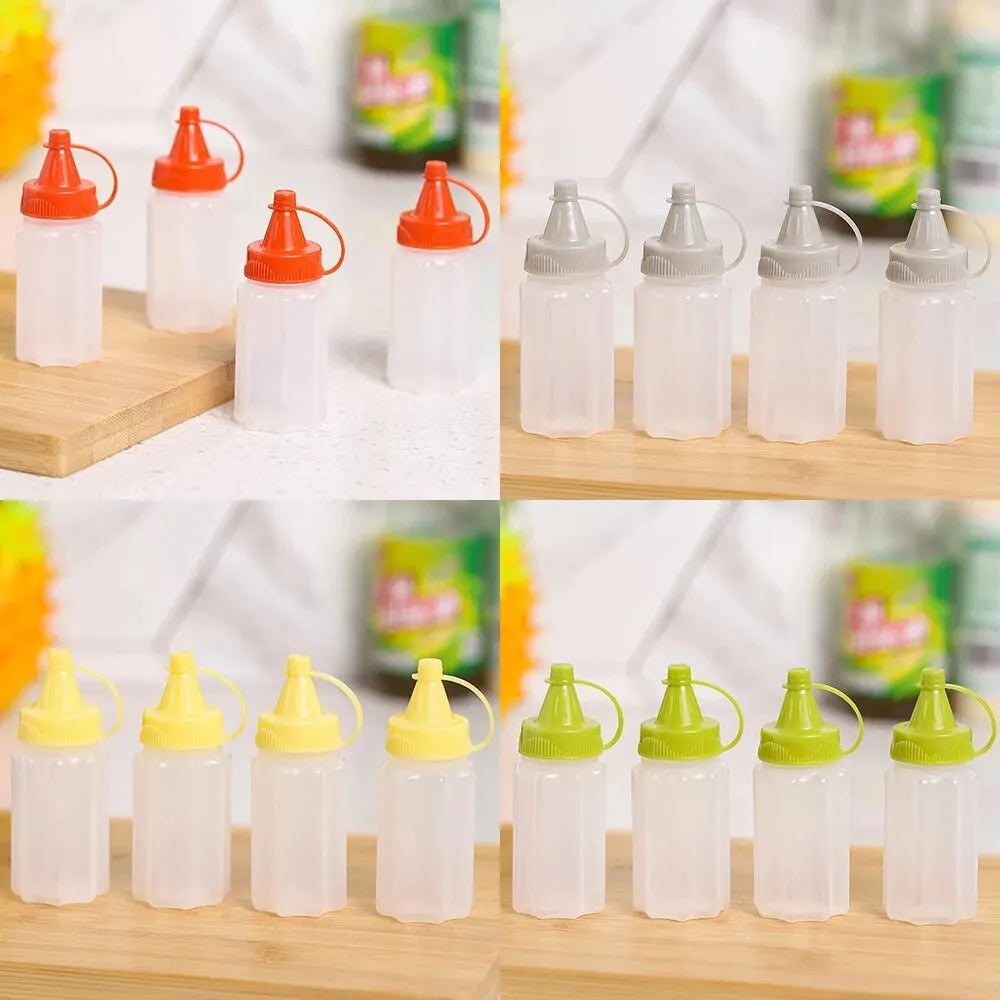 Portable Sauce and Vinegar Squeeze Bottle Set 4 Pack