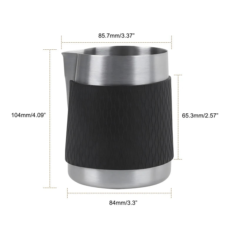 IKAPE Espresso Milk Pitcher V3, 500ml Milk Frothing Jug without Handle, Espresso Steaming Pitcher with Sharp Spout for Espresso