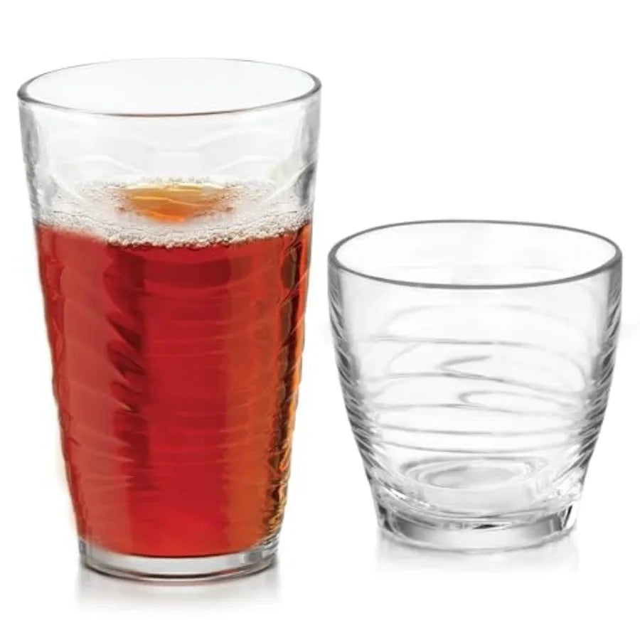 Classic Rocks And Tumbler Glass Set With Dishwasher Safe Glasses