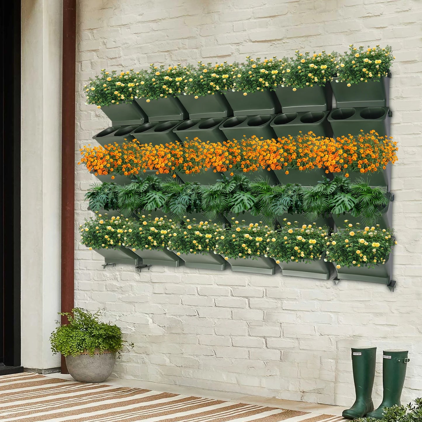Bymaocar Hanging Planters Set Wall Mounted Vertical Garden Kit