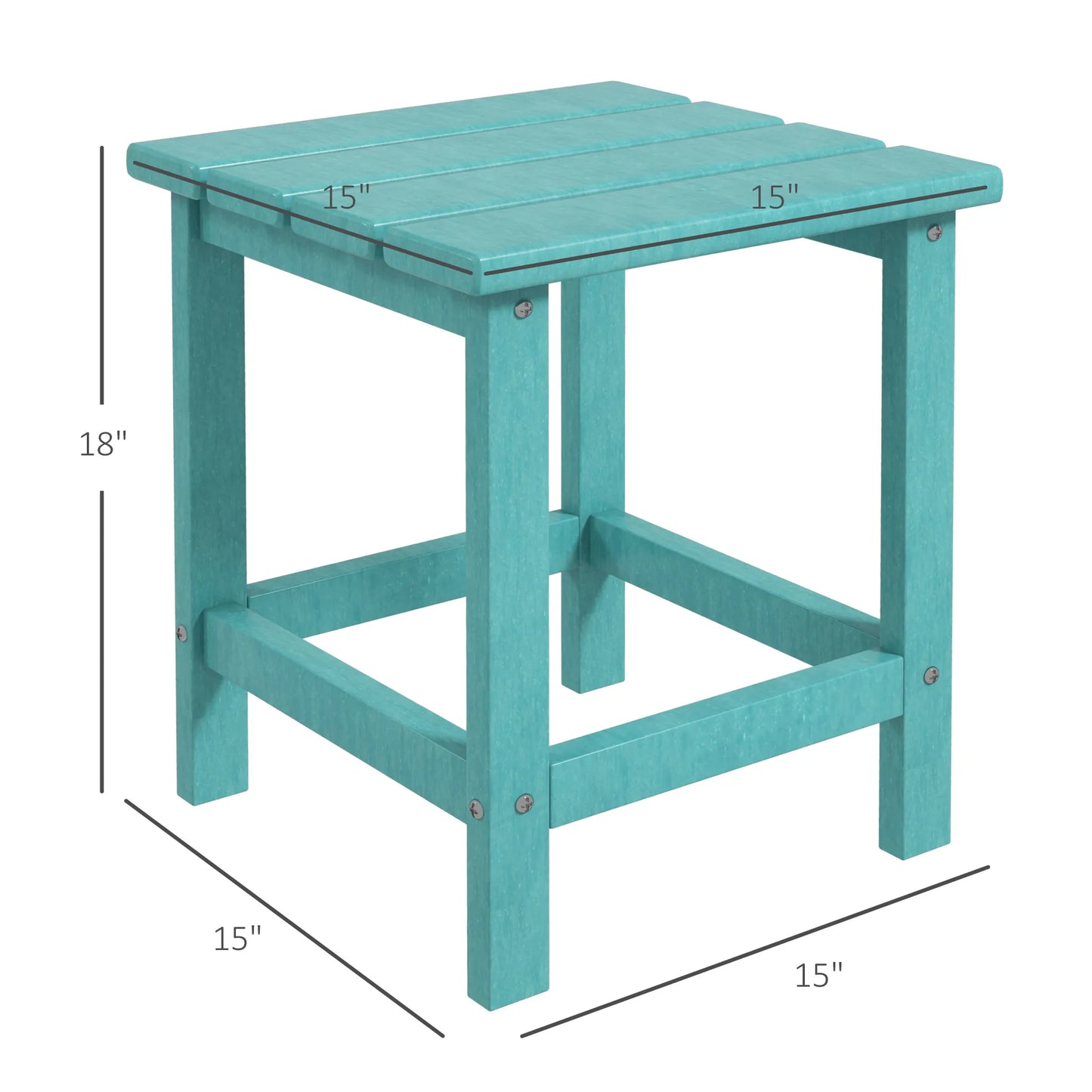 Patio Side Table, Outdoor Plastic End Table for Backyard Deck Lawn, Green