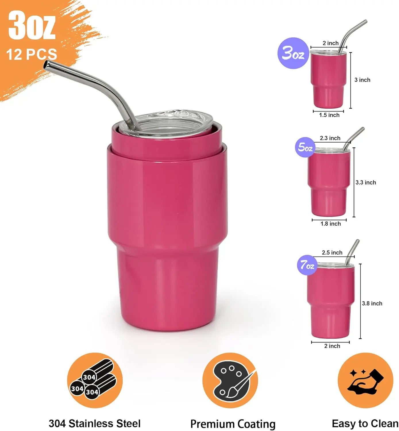Mini Tumbler Shot Glasses With Straw And Lid