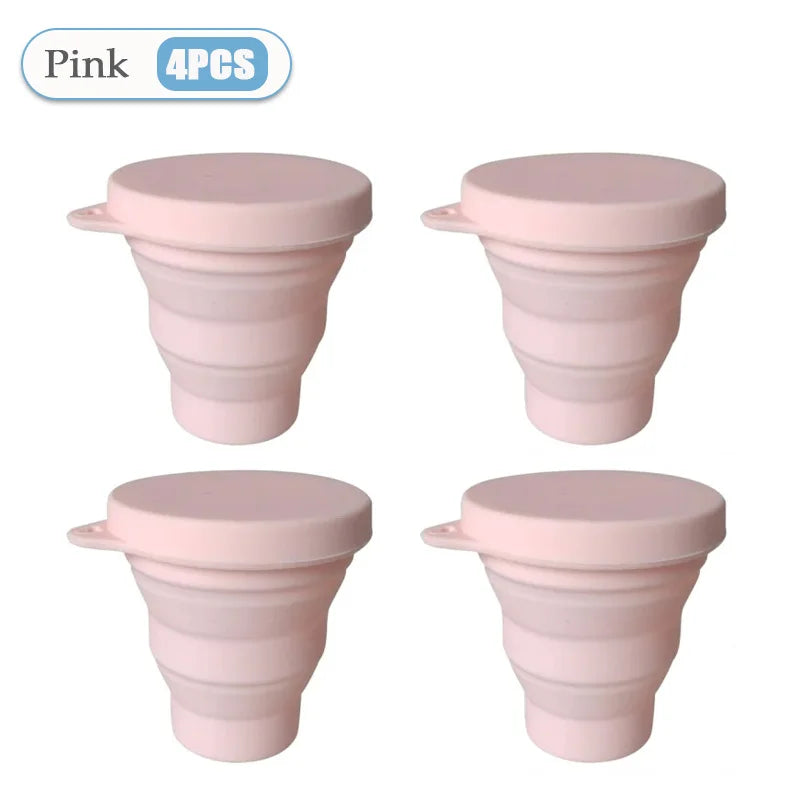 Silicone Folding Telescopic Cup With Lid For Tea And Coffee
