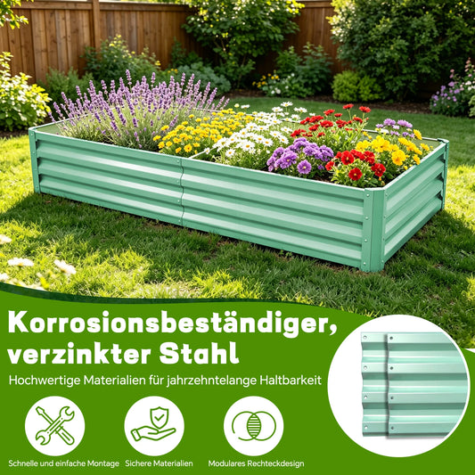 Galvanized Metal Raised Garden Bed for Outdoor Vegetable Planting